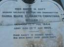 Hanna Marie Elisabeth Christiana MULLER
b: 13 Feb 1824, d: 19 Nov 1905
Mt Cotton Gramzow Cornubia Carbrook Lutheran Cemetery, Logan City