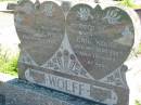 parents;
Dorothy C.E. WOLFF,
died 6 May 1958 aged 69 years;
Emil WOLFF,
died 16 Sept 1957 aged 76 years;
Mt Beppo General Cemetery, Esk Shire