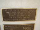 John Rodger MOFFAT; son of Allen and Margaret
War Memorial, Elsie Laver Park, Mudgeeraba