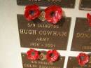 Hugh COWHAM; 1926 - 2004
War Memorial, Elsie Laver Park, Mudgeeraba