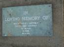 Kevin Myles GAFFNEY,
died suddenly 5 Jan 1990 aged 63 years;
Mudgeeraba cemetery, City of Gold Coast