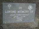 Joseph Thomas CHECKLEY,
2-11-1914 - 9-8-1989 aged 74 years,
Inverloch (Vic);
Mudgeeraba cemetery, City of Gold Coast