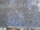 Harry Kenny THORPE,
born 28-3-1905,
died 1-9-1983;
Edith Jean THORPE,
born 7-10-1908,
died 16-3-1983;
Mudgeeraba cemetery, City of Gold Coast