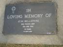 Jean WELLSPRING,
died 12 June 1990 aged 81 years;
Mudgeeraba cemetery, City of Gold Coast