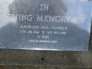 Raymond Neil SKINNER,
27 Jan 1966 - 16 Sept 1987 aged 21 years;
Mudgeeraba cemetery, City of Gold Coast