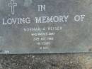 Norman A. REISER,
died 24 Oct 1968 aged 49 years;
Mudgeeraba cemetery, City of Gold Coast