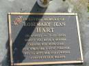 Rosemary Jean HART,
13-4-1933 - 7-12-2000,
mother;
Mudgeeraba cemetery, City of Gold Coast