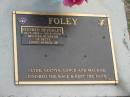 Stephen Beverley FOLEY,
16-7-1914 - 20-2-2002,
husband of Betty,
father of Clyde, Glenys, Lance & Maurice;
Mudgeeraba cemetery, City of Gold Coast