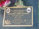Anthony John COOMBE,
son brother,
20-10-1966 - 27-10-2003 aged 37 years;
Mudgeeraba cemetery, City of Gold Coast