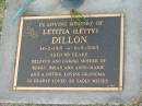 Letitia (Letty) DILLON,
14-2-1915 - 6-9-2003 aged 88 years,
mother of Kerry, Brian & Anne-Marie,
grandma;
Mudgeeraba cemetery, City of Gold Coast