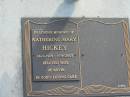 Katherine Mary HICKEY,
14-1-1915 - 1-9-2005,
wife of Kevin;
Mudgeeraba cemetery, City of Gold Coast