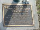 Maxwell Frederick THACKERAY,
12-1-1934 - 8-7-2002,
husband of Shirley,
father of Stephen, Robert, Kevin, Bruce, Jack & David;
grandfather great-grandfather;
Mudgeeraba cemetery, City of Gold Coast