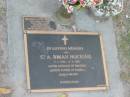C.A. Brian HOCKING,
7-7-1920 - 17-6-1999,
husband of Heather,
father of Pamela, Gail & Bradd;
Heather Gwen HOCKING,
born Hobart Tas 4-2-1921,
died 26?-9?-2004,
mother of Pamela, Gail & Bradd;
Mudgeeraba cemetery, City of Gold Coast