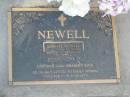 Bernard Michael NEWELL,
21-4-1935 - 12-5-1999,
husband of Patricia,
father of Deborah, Gail, Bradley & Ross;
Mudgeeraba cemetery, City of Gold Coast