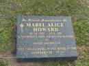 Mabel Alice HOWARD,
10-10-1919 - 15-9-1997,
wife and mother of Leslie & Rollan;
Mudgeeraba cemetery, City of Gold Coast