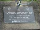 Deborah Elizabeth THURSTAN,
21 Nov 1961 - 17 May 1994,
children James & Rebekah;
Mudgeeraba cemetery, City of Gold Coast