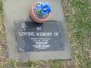 Doreen Ann GILES,
30-5-1912 - 17-2-1997,
wife of Louis,
mother of Patrick, Marie, John, Michael;
Mudgeeraba cemetery, City of Gold Coast