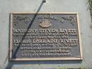 Anthony Steven RIVETT,
died 20-8-1996 aged 79 years;
Floris Lorraine RIVETT,
died 4-8-1991 aged 70 years;
mother & father of Lorraine, Steven, Colette & Michele;
Mudgeeraba cemetery, City of Gold Coast