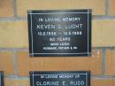 Keven G. LUCJT,
10-2-1936 - 12-5-1998 aged 62 years,
husband father pa;
Mudgeeraba cemetery, City of Gold Coast