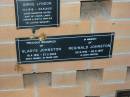 Gladys JOHNSTON,
18-4-1916 - 27-2-2003;
Reginald JOHNSTON,
30-9-1910 - 26-5-1997;
Mudgeeraba cemetery, City of Gold Coast