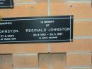 Gladys JOHNSTON,
18-4-1916 - 27-2-2003;
Reginald JOHNSTON,
30-9-1910 - 26-5-1997;
Mudgeeraba cemetery, City of Gold Coast