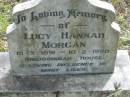 Lucy Hannah MORGAN,
15-3-1891 - 10-2-1990,
Nindooinbah House;
Mundoolun Anglican cemetery, Beaudesert Shire