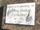 Edward Donald STEVENS,
1910 - 1980;
Murphys Creek cemetery, Gatton Shire