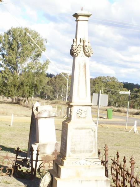 Richard KERR,  | died 27 August 1889 aged 61 years;  | Janet KERR,  | died 12 Oct 1908 aged 87 years;  | Joseph HANDLEY, husband father,  | born Drayton 11 Oct 1863,  | died Murphys Creek 23 Sept 1920;  | Dora Margaret,  | second daughter of Joseph & Jane  HANDLEY,  | born 17 Nov 1894 died 6 May 1897;  | Murphys Creek cemetery, Gatton Shire  | 