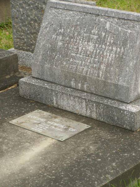 Monica Josephine SPACKMAN,  | died 23 Sept 1951 aged 29 years;  | Paul Robert JOHNSON,  | aged 4 months;  | Edward Joseph SPACKMAN,  | died 9 June 1992 aged 73 years;  | Murwillumbah Catholic Cemetery, New South Wales  | 