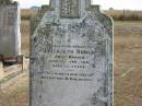 Elizabeth RUNCE
born: Brauer
Died: 1 Jan 1891
aged 23 yrs
Mutdapilly general cemetery, Boonah Shire