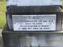 Jacob RASMUSSEN,
died 8 Nov 1912 aged 58 years,
husband father;
K.M. RASMUSSEN,
died 7 Feb 1935 aged 67 years,
wife;
P. RASMUSSEN,
kill in action in France 10 June 1917 aged 29 years,
son;
Nikenbah Aalborg Danish Cemetery, Hervey Bay