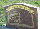 Frank Otto PAGEL, husband father,
born 19 Sept 1913 died 10 May 1997;
Plainland Lutheran Cemetery, Laidley Shire