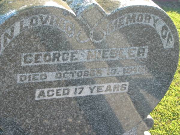 George NIESLER,  | died 13 Oct 1948 aged 17 years;  | Polson Cemetery, Hervey Bay  | 