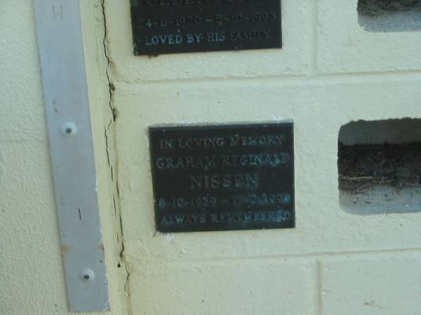 Graham Reginald NISSEN,  | 8-10-1939 - 17-2?-1999?;  | Polson Cemetery, Hervey Bay  | 