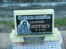 Leanne JEFFREY,
died 5-9-64;
Polson Cemetery, Hervey Bay