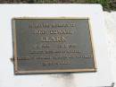 John Edward CLARK,
1-2-1900 - 23-1-1983,
husband of Myrtle,
father of Edward, Frances & Beverley;
Polson Cemetery, Hervey Bay