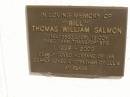 Thomas William (Bill) SALMON,
1928 - 2003,
husband of Jan,
stepfather of Julie;
Polson Cemetery, Hervey Bay
