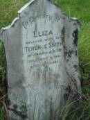 Eliza, wife of Terence SMITH,
of Pambula NSW,
died 6 May 1918 aged 62 years;
Rosevale St Patricks Catholic cemetery, Boonah Shire