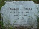 Edward J. HOGAN,
died 16 Jan 1902 aged 18 years;
Rosevale St Patricks Catholic cemetery, Boonah Shire