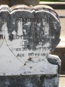 Traugott Martin KRIESCH,
husband father,
died 20 Oct 1964 aged 81 years;
Jemima Clara KRIESCH,
mother,
died 30 Sept 1970 aged 90 years;
Samsonvale Cemetery, Pine Rivers Shire
