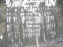 Henry GOLD,
died 14 Oct 1920 aged 75 years;
Arthur,
son,
died in infancy;
William Charles,
son,
died 14 June 1930 aged 50 years;
Janet,
wife,
died 22 May 1936 aged 78 years;
Georgina,
daughter,
died 3-7-53 aged 65 years;
Mary,
died 12-7-55 aged 72 years;
Caroline,
died 9-12-57 aged 72 years;
Samsonvale Cemetery, Pine Rivers Shire