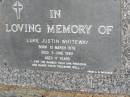 Luke Justin WHITEWAY,
born 12 March 1976
died 3 June 1993 aged 17 years;
Samsonvale Cemetery, Pine Rivers Shire