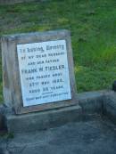 Sandgate Bald Hills Cemetery:
Frank W. Fiedler