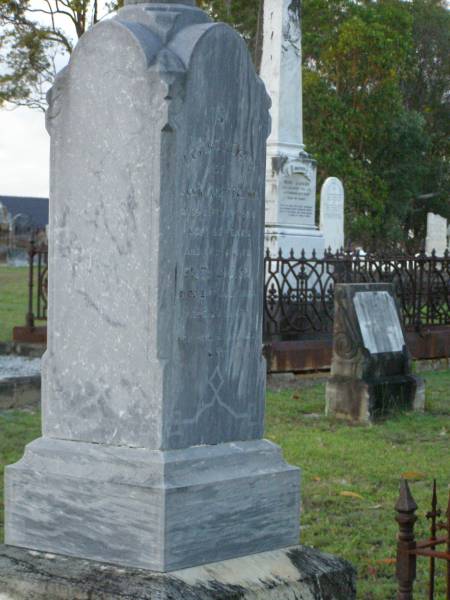 John Jones BROWN,  | died 21 May 1926 aged 89 years;  | Edith Louisa, wife,  | died 21 July 1926 aged 90 years;  | Bald Hills (Sandgate) cemetery, Brisbane  |   | 