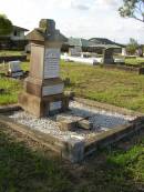 Joseph Henry BEAN,
husband of Catherine BEAN,
died Sandgate 23 Dec 1906 aged 50 years;
Catherine BEAN,
born York England 20 Feb 1855,
died 1 Sept 1922;
Ethel Mary BEAN,
died 18 Sept 1966 aged 81 years;
Bald Hills (Sandgate) cemetery, Brisbane