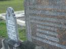 Hermann Carl August ROJAHN,
died 12 Aug 1949 aged 78 years;
Bertha ROJAHN,
died 14 Dec 1960 aged 78 years;
Elsie Bertha ROJAHN,
died 21 Sept 1916 aged 5 years;
George Carl ROJAHN,
died 22 June 1955 aged 41 years;
Bald Hills (Sandgate) cemetery, Brisbane