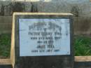 Peter Henry HILL,
died 28 April 1937;
Jane HILL,
wife,
died 21 July 1957;
Bald Hills (Sandgate) cemetery, Brisbane