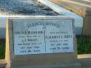 Rachel Morrison,
wife of J.E. WRIGHT,
died 18 July 1934 aged 66 years;
Elizabeth C. SMITH,
sister,
died 21 Sep 1932 aged 74 years;
Bald Hills (Sandgate) cemetery, Brisbane