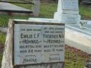Emilie C.F. HOHNKE,
mother,
died 31 Dec 1940 aged 84 years;
Frederick W.A. HOHNKE,
husband father,
died 6 Oct 1935 aged 78 years;
Bald Hills (Sandgate) cemetery, Brisbane