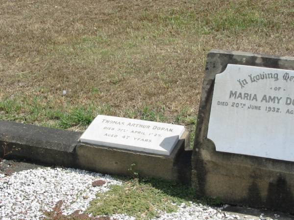 Thomas Arthur DORAN  | 27 Apr 1920 aged 47  |   | Sherwood (Anglican) Cemetery, Brisbane  |   | 